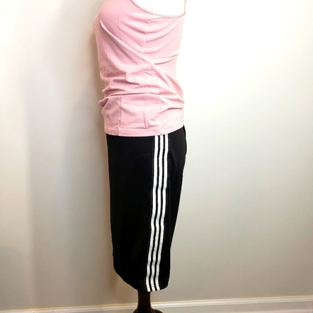 Say What? Black Athleteic Skirt Back Zipper with Side Stripes Large